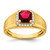 14k Cushion Created Ruby and Diamond Mens Ring - RM-237E1D94-7035