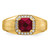 14k Cushion Created Ruby and Diamond Mens Ring - RM-237E1D94-7035