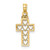 14K Cut-Out Heart Design Cross Charm