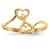 14k CZ Double Heart Ring