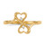 14k CZ Double Heart Ring