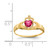 14k CZ July Birthstone Claddagh Heart Ring