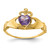 14k CZ June Birthstone Claddagh Heart Ring