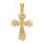 14K D/C and Cut-Out Stripes W/ Heart In Center Cross Charm