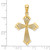 14K D/C and Cut-Out Stripes W/ Heart In Center Cross Charm