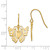 14k Dangle Butterfly Shepherd Hook Earrings