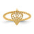 14k Dangle Heart Ring