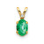 14k Diamond & Emerald Birthstone Pendant