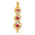 14k Diamond and .25 Ruby Twisted 3-stone Chain Slide