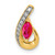 14k Diamond and .28 Ruby Teardrop Chain Slide