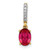 14k Diamond and .91 Oval Ruby Pendant