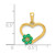 14k Diamond and Emerald Heart and Flower Pendant