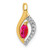 14k Diamond and Marquise .32 Ruby Pendant