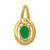 14k Diamond and Oval Emerald Pendant