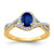 14k Diamond and Sapphire Oval Halo Ring