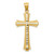 14K Diamond Cut and Satin Cross Pendant