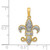 14k Diamond Fleur De Lis Pendant
