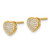 14k Diamond Heart Screw Back Post Earrings