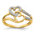 14k Diamond Hearts Ring