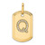 14K Diamond Initial Q Dog Tag Charm