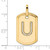 14K Diamond Initial U Dog Tag Charm