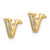14k Diamond Initial V Earrings