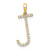 14K Diamond Letter J Initial Pendant - PM-B5649C59-4148
