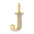 14K Diamond Letter J Initial Pendant - PM-EB5B46B4-4459