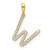 14K Diamond Letter W Initial Pendant - PM-B9F019CD-1915