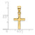 14K Diamond Shape Center Mini Cross Charm