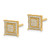 14k Diamond Small Double Square Bezel Post Earrings