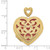14k Diamond Vintage Filigree with Pink Fabric Interior 24mm Heart Locket