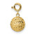 14K Diamond-cut Ball w/ Spring Ring Clasp Charm