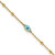 14k Diamond-cut Bead Stations Blue Glass Evil Eye 9 inch Anklet Plus 1 inch Extender