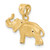 14K Diamond-cut Elephant Pendant