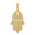 14k Diamond-cut Filigree Chamseh Pendant