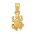 14K Diamond-cut Frog Pendant