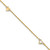 14k Diamond-cut Hearts 3-Station 9 inch Anklet Plus 1 inch Heart Dangle Extender