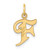 14K Diamond-cut Letter F Initial Charm