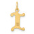 14K Diamond-cut Letter I Initial Charm