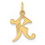 14K Diamond-cut Letter K Initial Charm