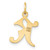 14K Diamond-cut Letter K Initial Charm