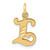 14K Diamond-cut Letter L Initial Charm