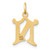14K Diamond-cut Letter N Initial Charm