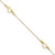 14k Diamond-cut Open Heart 3-Station 10 inch Anklet Plus 1 inch Heart Dangle Extender