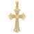 14k Diamond-cut Polished Filigree Hearts Cross Pendant