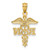 14k Diamond-cut Polished RN Nurse Pendant