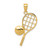 14k Diamond-Cut Tennis Racquet Charm