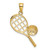 14k Diamond-Cut Tennis Racquet Charm