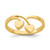 14K Double Heart Drop V Ring